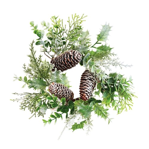 Božični okrašen venček z ivico, 30 cm