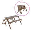 Záhradný stôl/lavička, 2v1, hnedá, ZAGIR