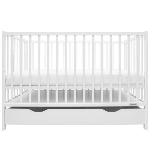 Pătuț pentru copii New Baby Basic cu sertar, alb