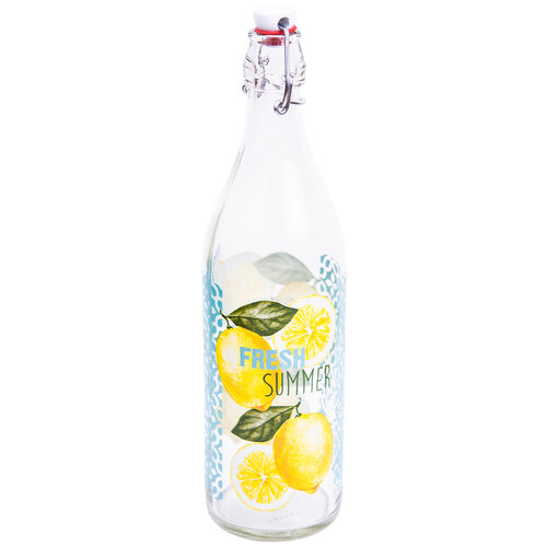 Mäser Sklenená fľaša s Clip uzáverom Lemon, 1 l