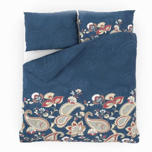 Kvalitex Baumwollbettwäsche Olympia Petrol, 220 x 200 cm, 2 St. 70 x 90 cm