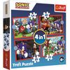 Puzzle Trefl Sonic Călătorie în aventură, 4în1(35, 48, 54, 70 bucăți)