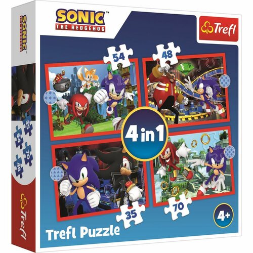 Трефл Пазл Sonic Пригодницька поїздка, 4в1 (35, 48, 54, 70 деталей)