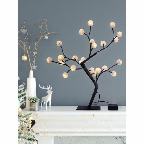 DecoKing Svetelný stromček Bonsaj teplá biela, 24 LED