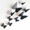 Naklejki 3D motyle z magnesem czarny, 12 szt.