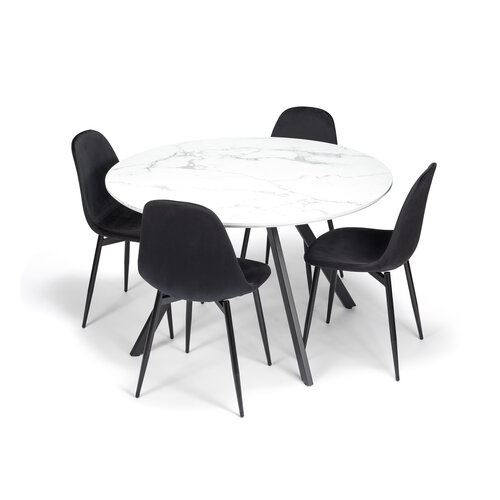 Jídelní stůl FINO QUATTRO MARBLE 120, bílý mramor