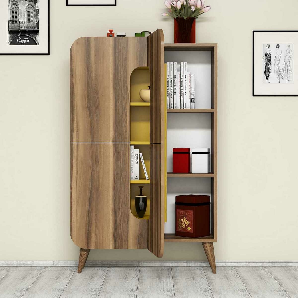 Skrinka Mine Walnut and Yellow