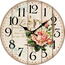 Drewniany zegar ścienny Flower of love, śr. 34 cm