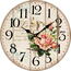 Wanduhr aus Holz Flower of love, D. 34 cmbeige,