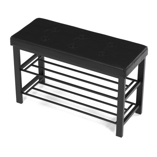 Szafka na buty z siedziskiem, czarny