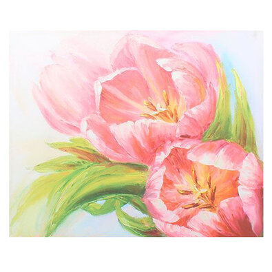 Obraz na plátne Pink tulips, 56 × 46 × 2 cm