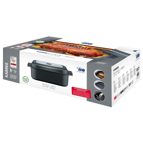 Elo 62042 Sütőedény grillfedéllel Karree 42 x 26cm
