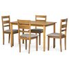 Set de masă din lemn masiv cu 4 scaune, 120 x 75 x