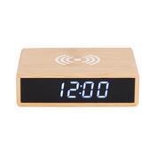 Karlsson 5934 LED budík/hodiny s nabíjaním 10,5 cm, bambus