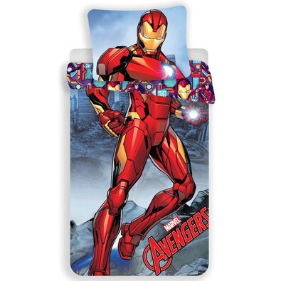 Detské bavlnené obliečky Iron Man, 140 x 200 cm, 70 x 90 cm
