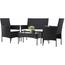 Set de grădină din rattan Aldotrade GardenLine,negru + brațe crem