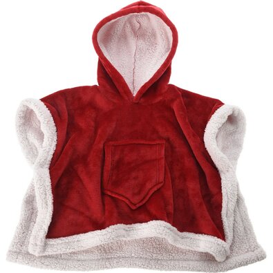 Otroški božični pončo rdeč, 100 x 70 cm