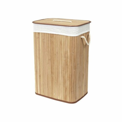 Compactor Bambusový koš na prádlo s víkem Compactor Bamboo - obdélníkový, přírodní, 43 x 35 x 60 cm
