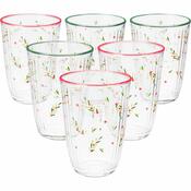 Komplet 6 božičnih kozarcev Xmas Leaves 395 ml