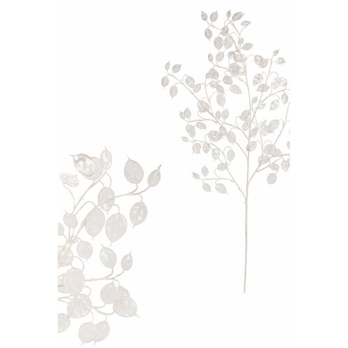 Zestaw sztucznych gałązek Lunaria, 2 szt., biały, oszronione, 85 cm