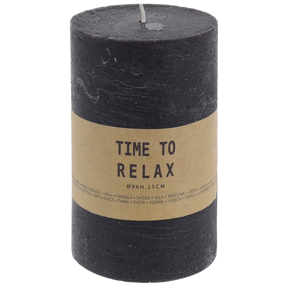 Lumânare decorativă Time to relax, negru, 15 cm