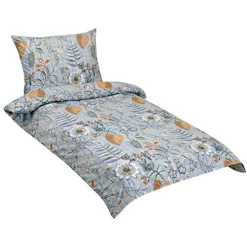 Bellatex Baumwollbettwäsche Blätter Lila, 140 x 200 cm, 70 x 90 cm