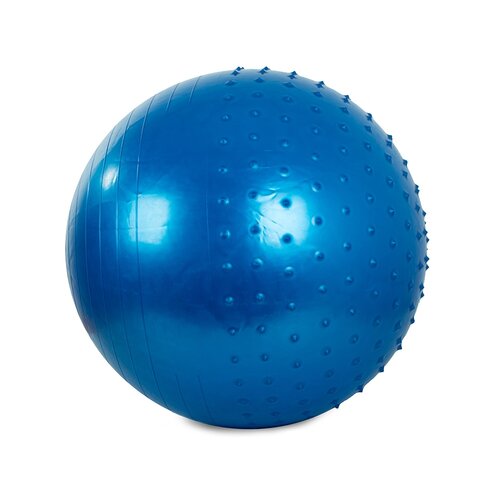 Piłka gimnastyczna do masażu 65 cm z pompką, niebieska