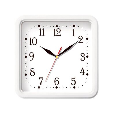 Nástenné hodiny s minerálnym sklom biela, 25 x 25 cm
