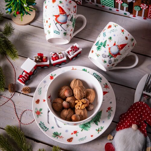Bol de porțelan Altom Winter Gnomes 14 cm, 600 ml