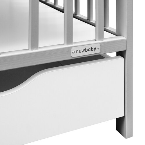 Pătuț New Baby Lilly cu sertar, gri