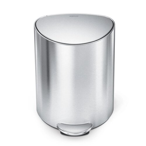 Simplehuman Coș de gunoi cu pedală 6 l,semicircular, oțel inoxidabil mat, plastic