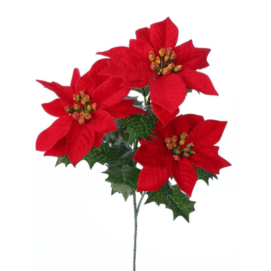 Umetna poinsettija rdeča, 55 cm