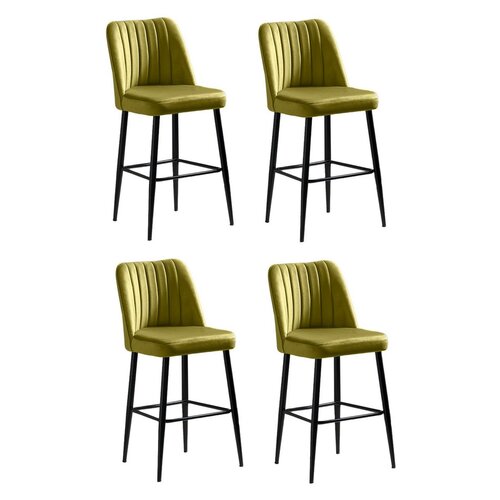 Set de scaune de bar Vento Green and Black, 4 buc.