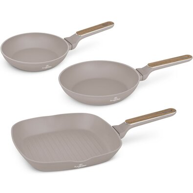 BerlingerHaus Zestaw patelni z powłoką tytanową Taupe Nordic, 2+1 szt.