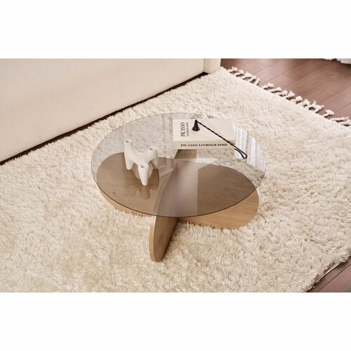 Couchtisch Aeris Sapphire Oak mit dunklem Glas
