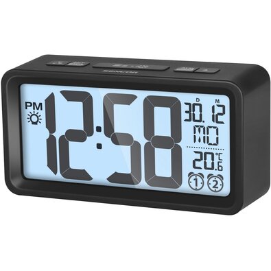 Sencor SDC 2800 B Zegar z alarmem i termometrem, czarny