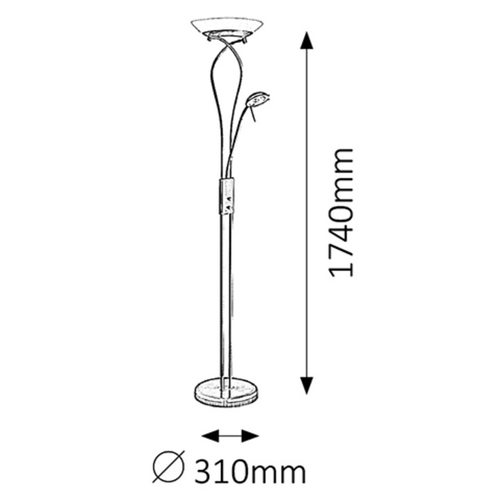 Lampă de podea Rabalux 4077 Gamma,  argintie