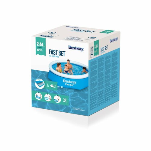Bestway 57448 Aufblasbarer Pool Fast Set , 244 x 61 cm