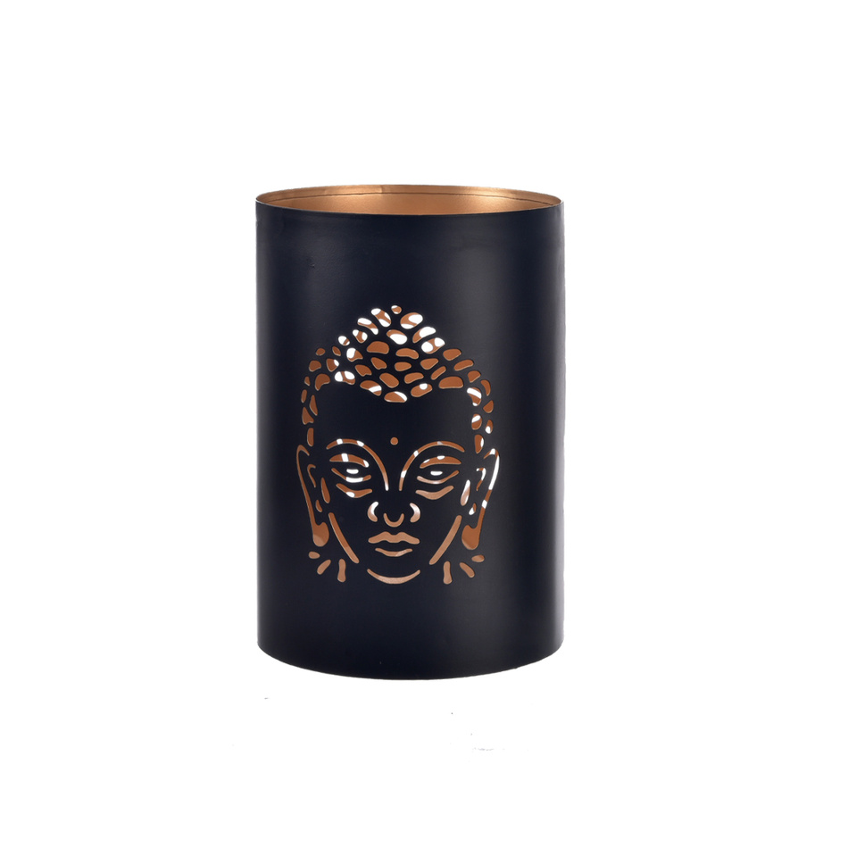 InDecor Fém gyertyatartó Buddha fekete, 12 x 12 x18 cm akciós termékkép 1