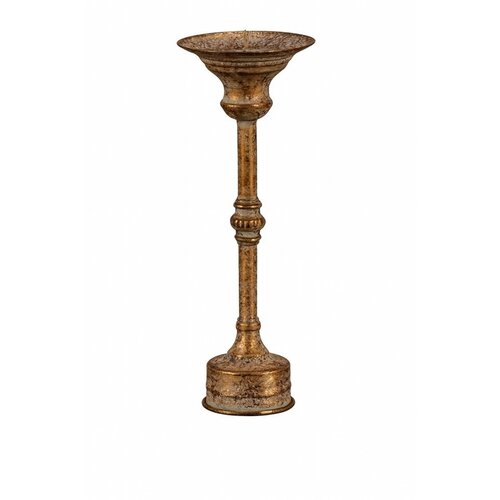Fém gyertyatartó talapzaton Nox 27 cm, arany