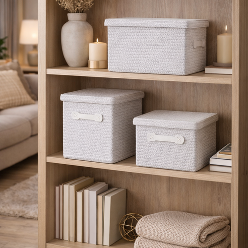 Kela 3-dielna sada úložných košov RIMOSSA, biela