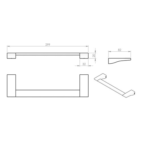 GEDY 572130 Glamour törölközőtartó 30 x 8,2 cm,szürke