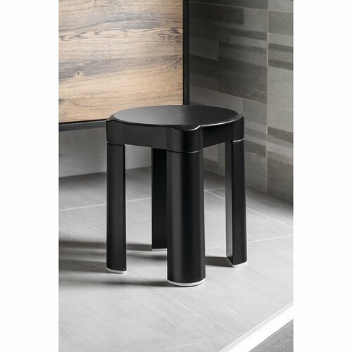 MARPLAST A56013 Colored табурет для ванної кімнати 37 x 39 x 37 см, ABS/чорний матовий
