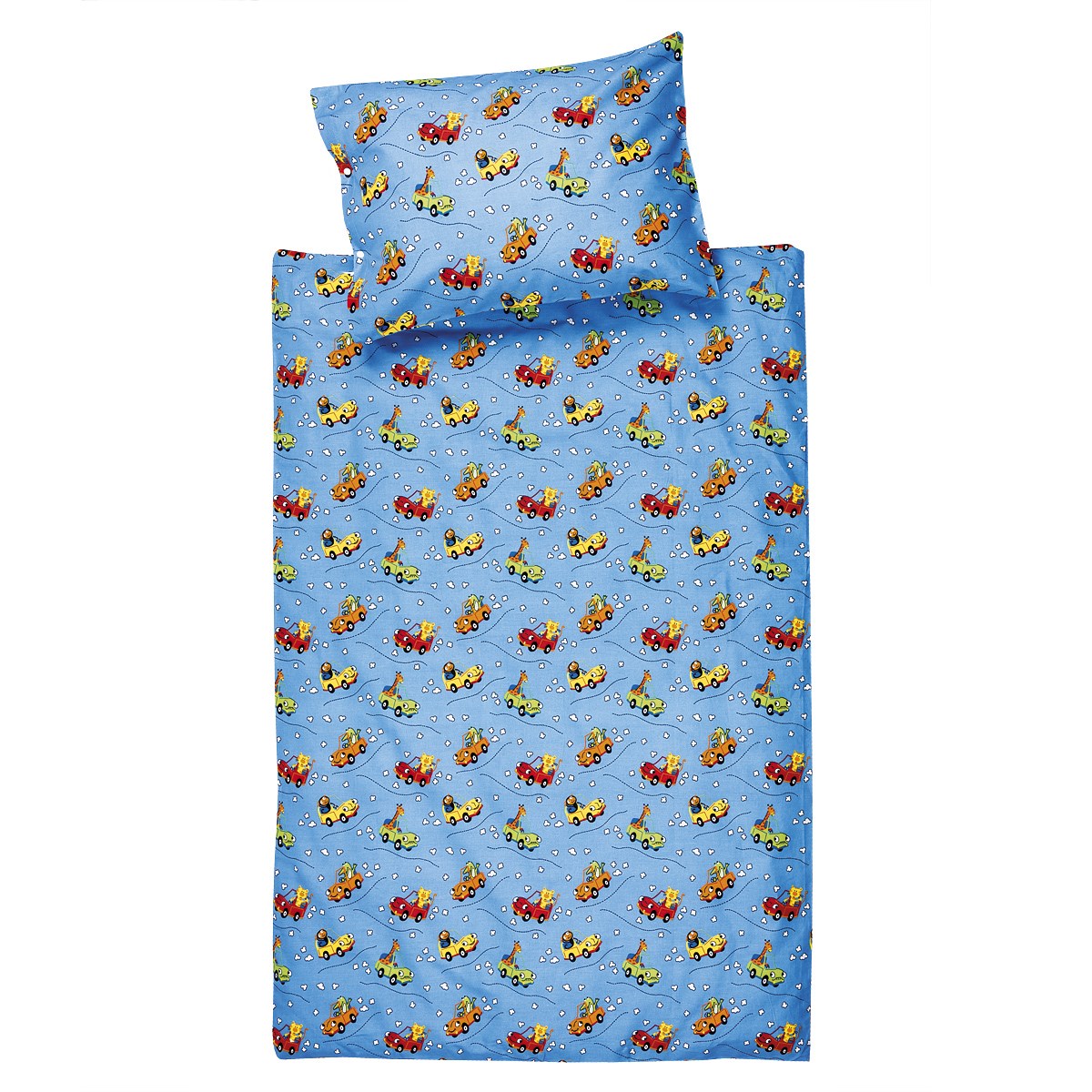 JAHU Detské bavlnené obliečky do postieľky Autíčka, 100 x 135 cm, 40 x 60 cm