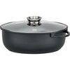 Elo 80038 Tavă de copt cu capac din sticlă șimâner cu aromă Alucast 38 x 25 cm