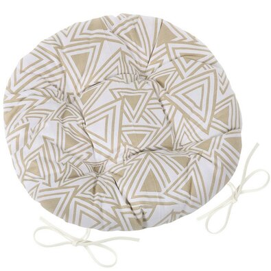 Bellatex Sitzkissen Adela rund gesteppt, Dreiecke Beige, 40 cm