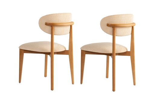 Zestaw krzeseł do jadalni Lionte Beige and Dark Oak, 2 szt.