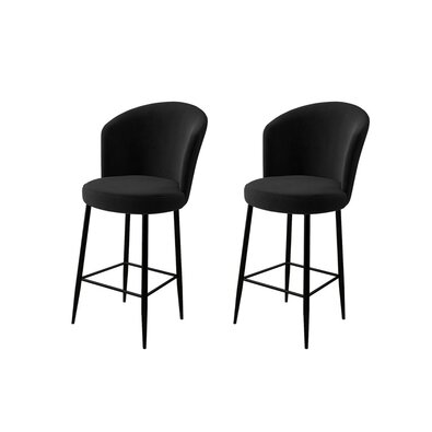 Barstuhl-Set Fora Black, 2 Stück