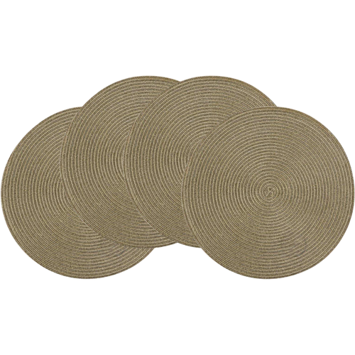 Altom Podkładka Straw złoty, śr. 38 cm, zestaw 4 szt.