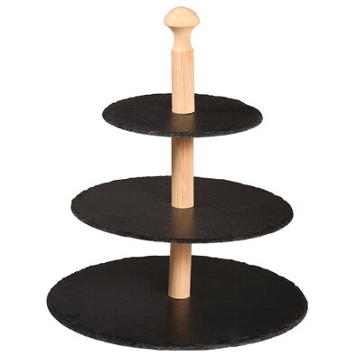 Kesper 38119 Suport rotund din ardezie, 3 etaje,30 x 34 x 30 cm